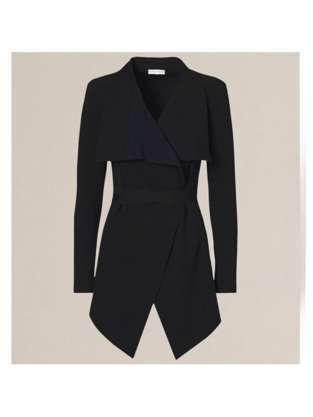 NWT SCANLAN THEODORE CREPE KNIT DRAPE FRONT BLACK JACKET SIZE M - Picture 2 of 11